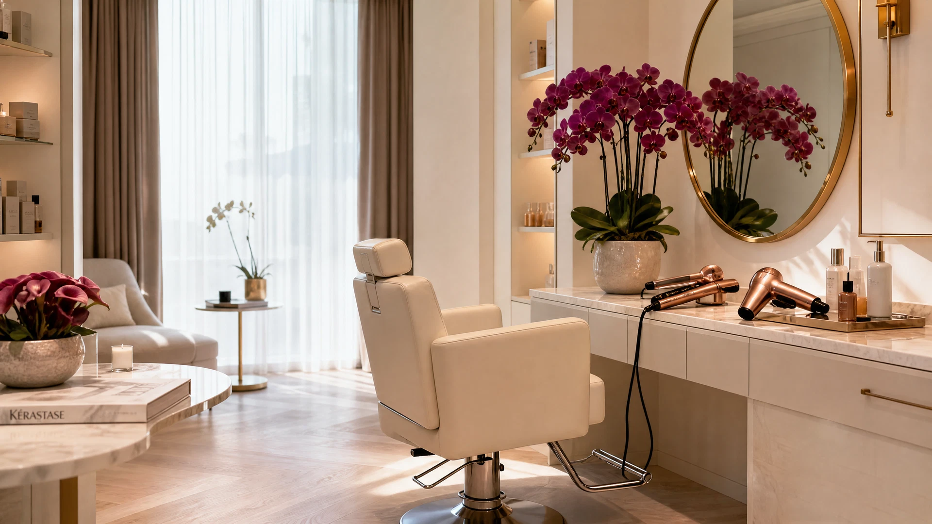 Serene private salon suite